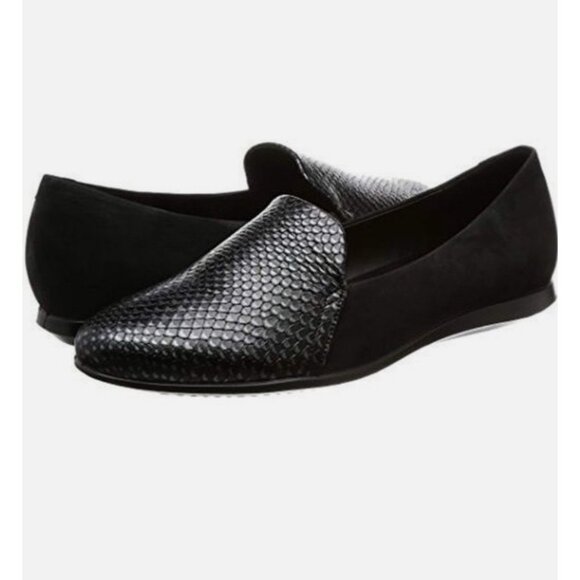 NEW! ECCO Touch Ballerina 2.0 Flats Suede Leather Black SZ 8 - Picture 1 of 10